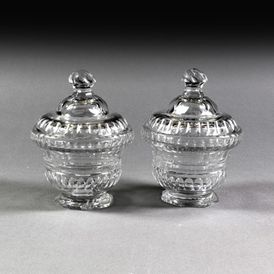 Lot 248 - XXA Pair of Glass Small Campana Vases and...