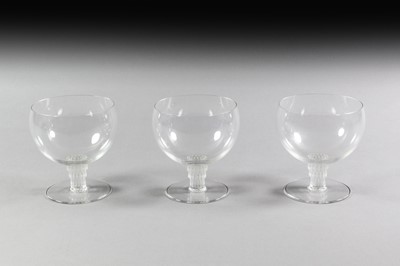 Lot 193 - A Set of Nine Lalique Bambou Frosted and Clear...