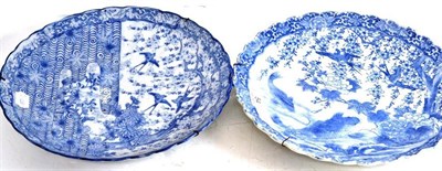 Lot 54 - Two Japanese blue and white chargers