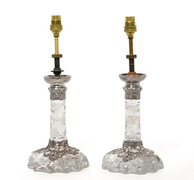 Lot 356 - A Pair of Victorian Silver-Mounted Cut-Glass...