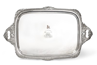Lot 270 - A William IV Old Sheffield Plate Tray, Maker's...