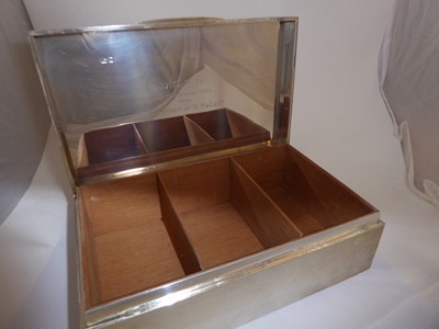 Lot 125 - A George VI Silver Cigarette-Box, by E. Silver...