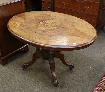 Lot 1312 - A Victorian inlaid walnut loo table