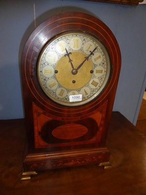 Lot 1090 - A Mahogany Inlaid Quarter Chiming Table Clock,...