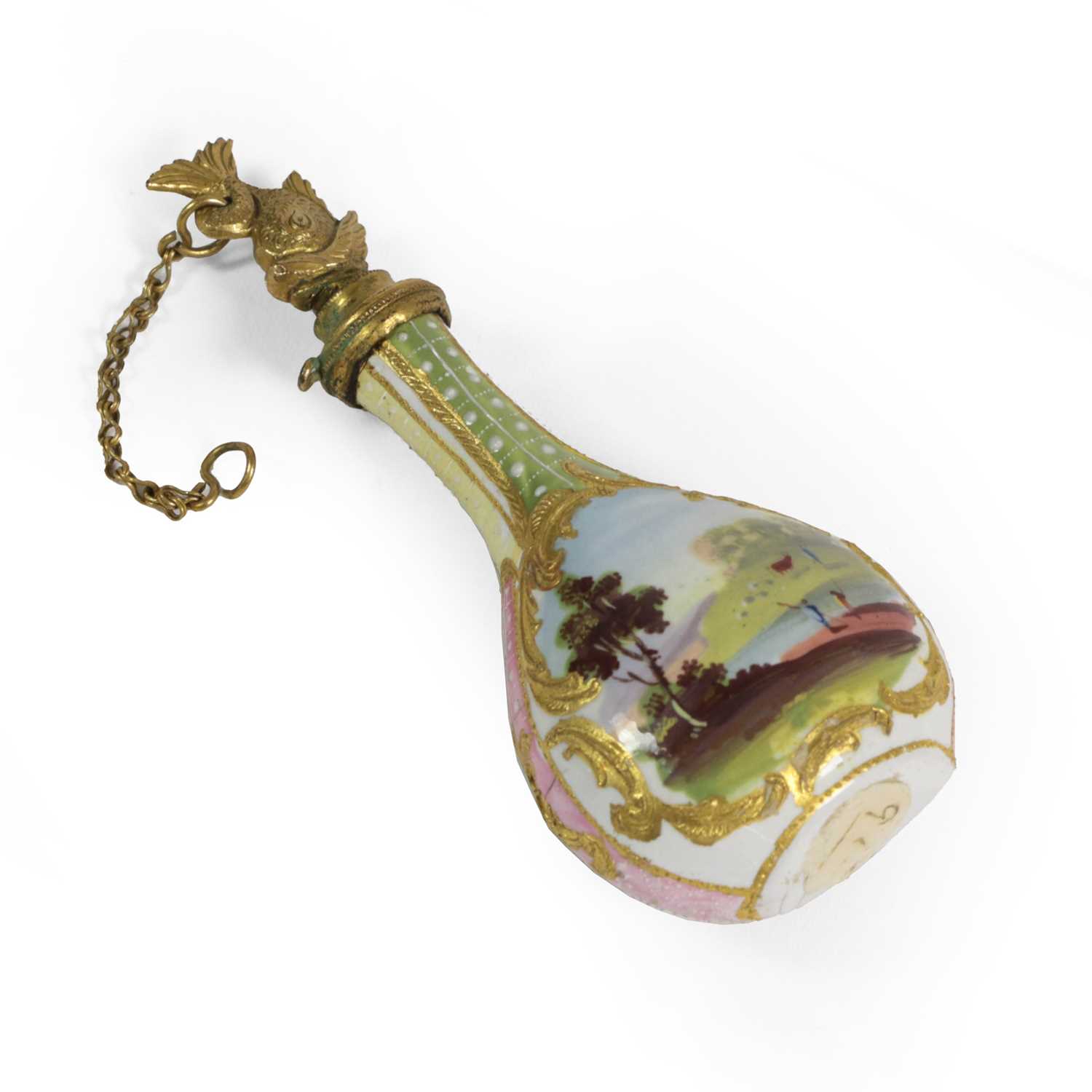 Lot 130 - A South-Staffordshire Enamel Scent Bottle and...
