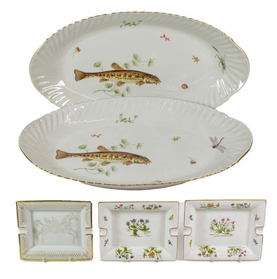 Lot 266 - A Pair of Limoges Porcelain Fish Dishes, 20th...