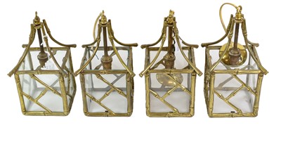Lot 355 - A Set of Four Gilt Metal Lanterns, early 20th...