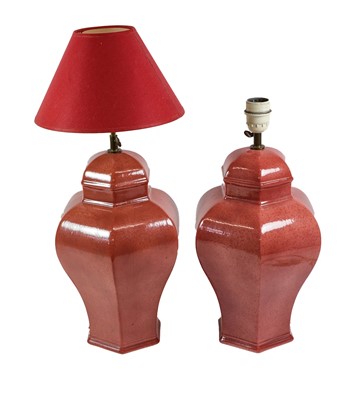 Lot 190 - A Pair of Turned Wood Lamp Bases, 20th century,...