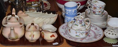 Lot 75 - Royal Worcester tea set; Locke & Co bowl; plated ware; decorative ceramics etc (on two trays)