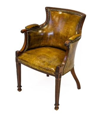 Lot 1316 - A 19th Century Carved Mahogany Desk Chair, in...