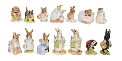 Lot 172 - Fourteen Beatrix Potter figures (boxed),...