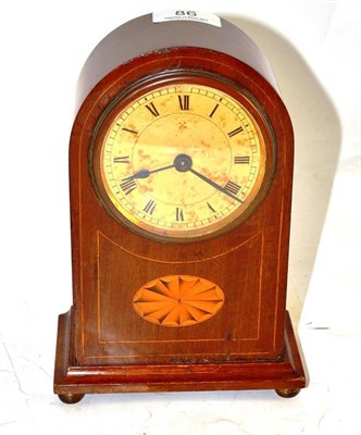 Lot 86 - An inlaid mantel timepiece