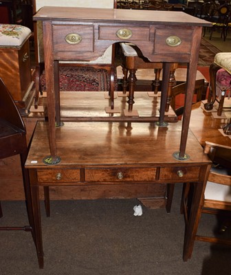 Lot 1277 - A Georgian mahogany three drawer lowboy, 79cm...