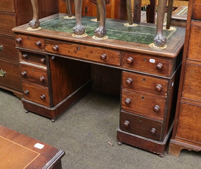 Lot 1321 - A late Victorian mahogany pedestal desk