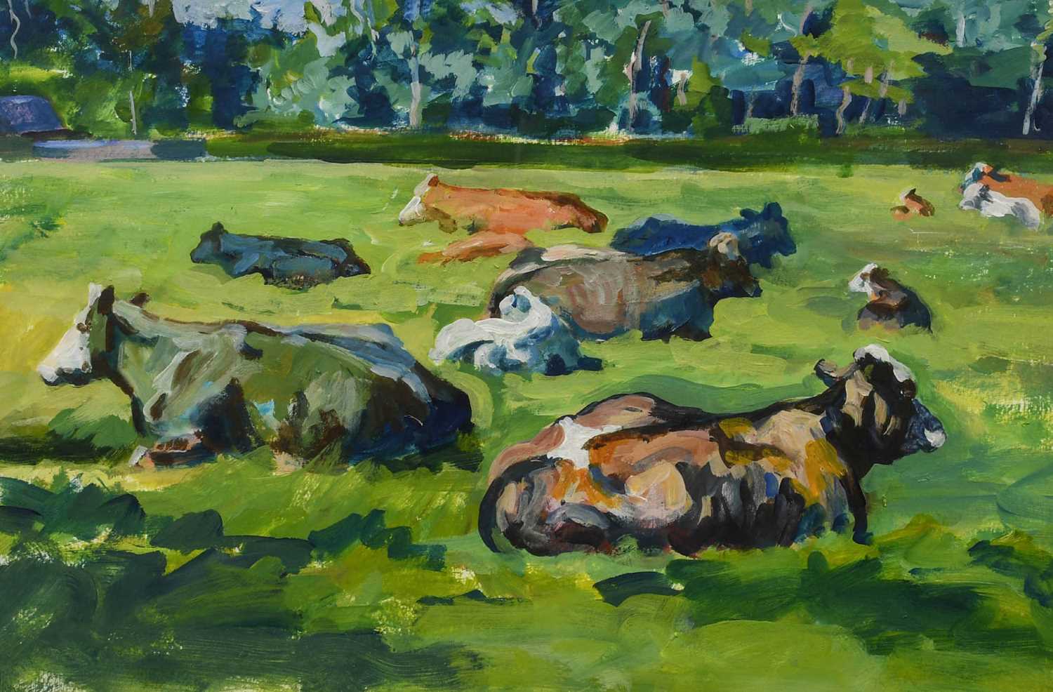 Lot 1099 - Margery Shotton ASEA (b.1943) "Cattle Resting...