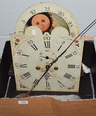 Lot 135 - A longcase clock 13" white dial and movement...