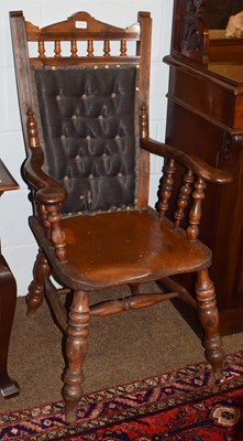 Lot 1254 - A yew & ash Victorian armchair