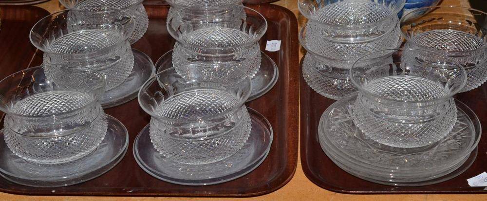 Lot 91 - Two trays of cut glass, finger bowls and plates