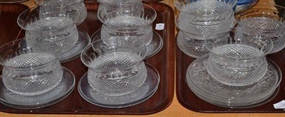 Lot 91 - Two trays of cut glass, finger bowls and plates
