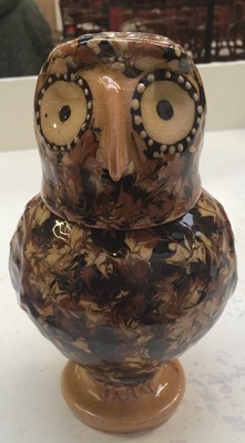 Lot 92 - A modern slip ware owl jug and cover with...