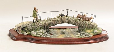 Lot 101 - Border Fine Arts 'Off to the Fells at Slater's Bridge' (Shepherd, Sheep and Collie)
