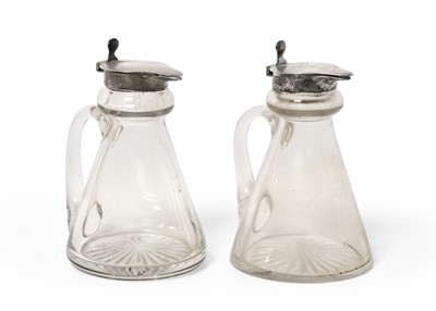 Lot 2128 - A Pair of George VI Silver-Mounted Glass Whiskey-Tots