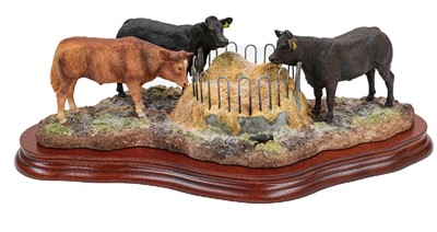 Lot 113 - Border Fine Arts 'Winter Rations' - First Version (Three-quarter Limousin Cross Steers)