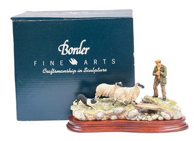 Lot 106 - Border Fine Arts 'Steady Lad Steady' (Shepherd, Sheep and Collie)