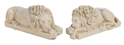 Lot 444 - Pair reconstituted white marble Chatsworth...