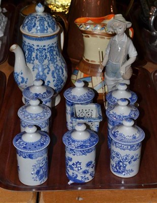 Lot 102 - A large quantity of decorative ceramics including blue and white wash bowl and jug, Chinese...