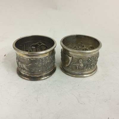 Lot 2137 - A Cased Set of Silver Napkin-Rings