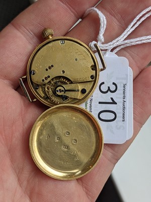 Lot 310 - An 18 carat gold converted wristwatch