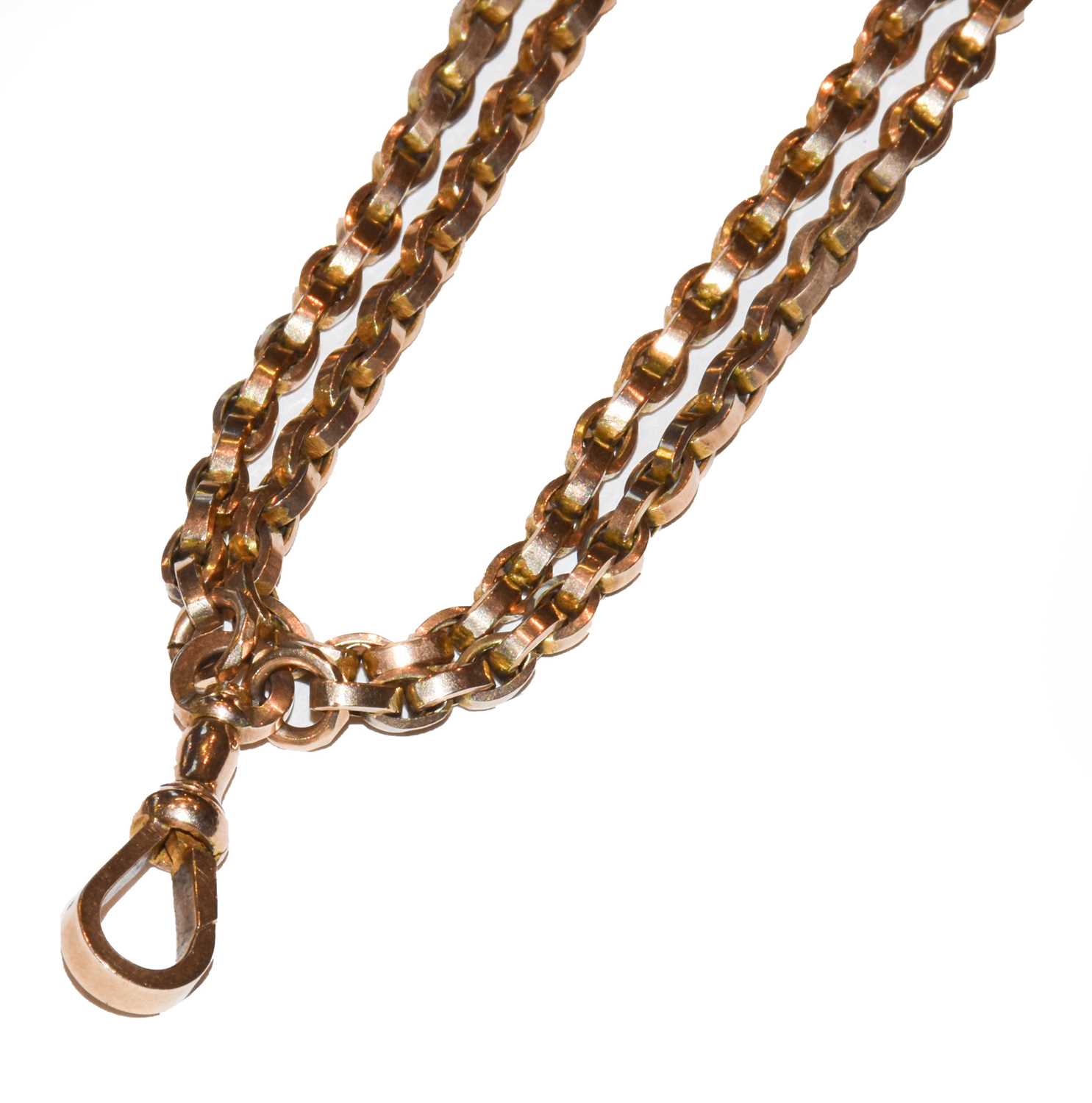 Lot 71 - A chain, with applied marks stamped '9C', clip...