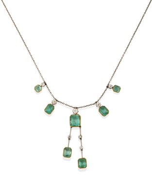 Lot 2030 - An Emerald and Diamond Necklace