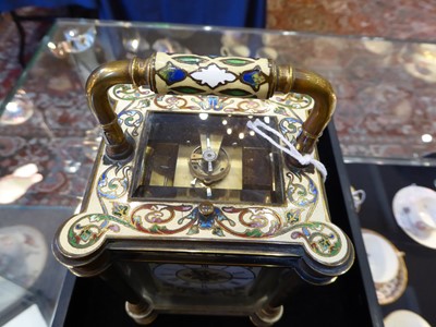 Lot 154 - A Brass Champleve Enamel Striking and...