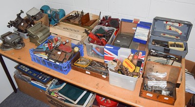 Lot 1215 - A selection of clock workshop tools including...