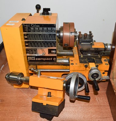 Lot 1222 - Emco Compact 8 lathe, with a box containing...