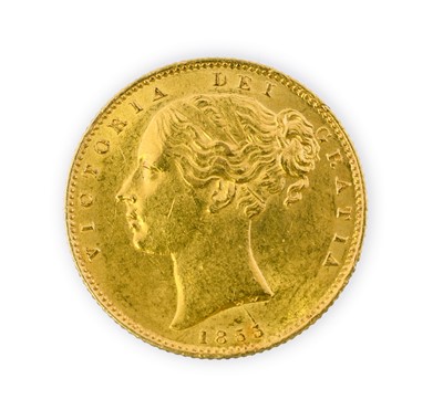 Lot 91 - Victoria, Sovereign, 1855, second young head...