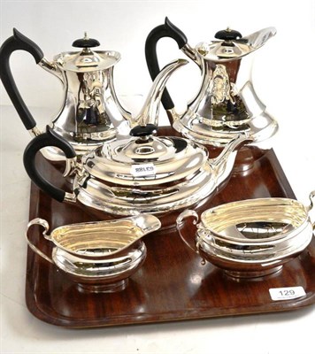 Lot 129 - A silver five piece tea/coffee service, Sheffield, circa 1960s