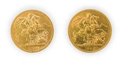 Lot 109 - Victoria, Sovereigns (2), 1884 and 1886...