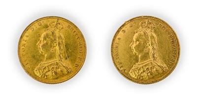 Lot 116 - Victoria, Sovereigns (2), 1887, jubilee head...
