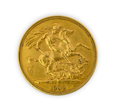 Lot 121 - Edward VII, Two Pounds, 1902, matt proof, bare...