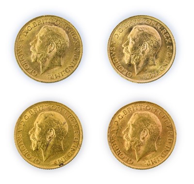 Lot 126 - George V, Sovereigns (4), all 1911, bare head,...