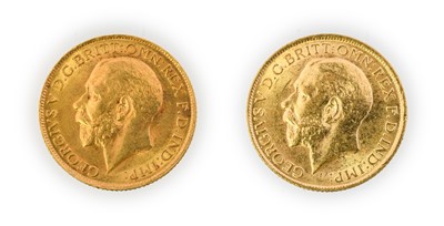 Lot 129 - George V, Sovereigns (2), 1912, and 1914, bare...