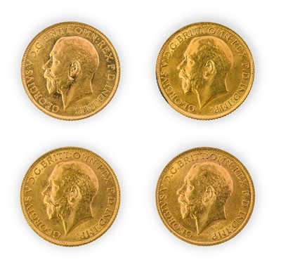 Lot 132 - George V, Sovereigns (4), all 1912, bare head,...