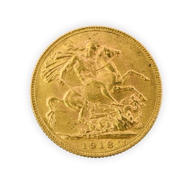 Lot 140 - George V, Sovereign, 1918 Bombay mint, bare...