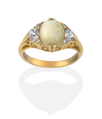 Lot 2341 - An Opal and Diamond Ring