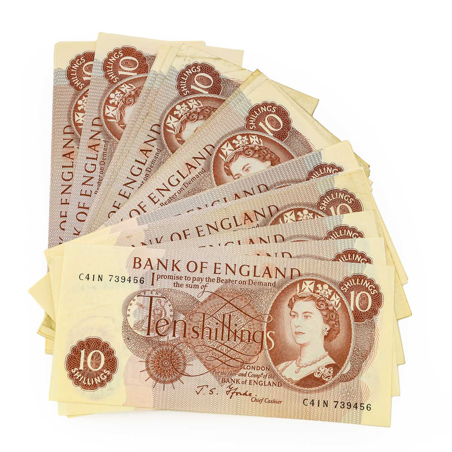 Lot 192 - Bank of England, 10 shillings, Fforde, (24)...