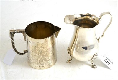 Lot 143 - A silver cream jug, by G.H, Sheffield 1963; and a silver jug, Sheffield 1885 (2)