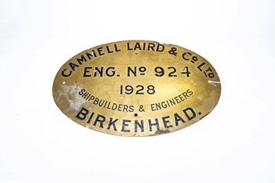 Lot 3187 - Cammell Laird & Co Ltd, Birkenhead Shipbuilders Plate